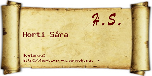 Horti Sára névjegykártya
